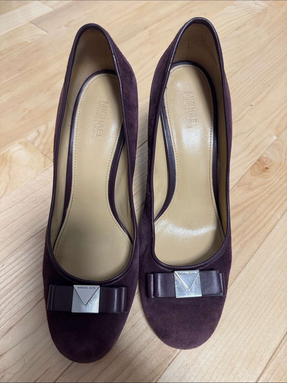 MICHAEL Michael Kors Plum Suede Bow Pumps